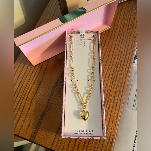 House of Harlow 1960 Jewelry - House of Harlow 1960 Chunky Gold Heart Pendant Necklace